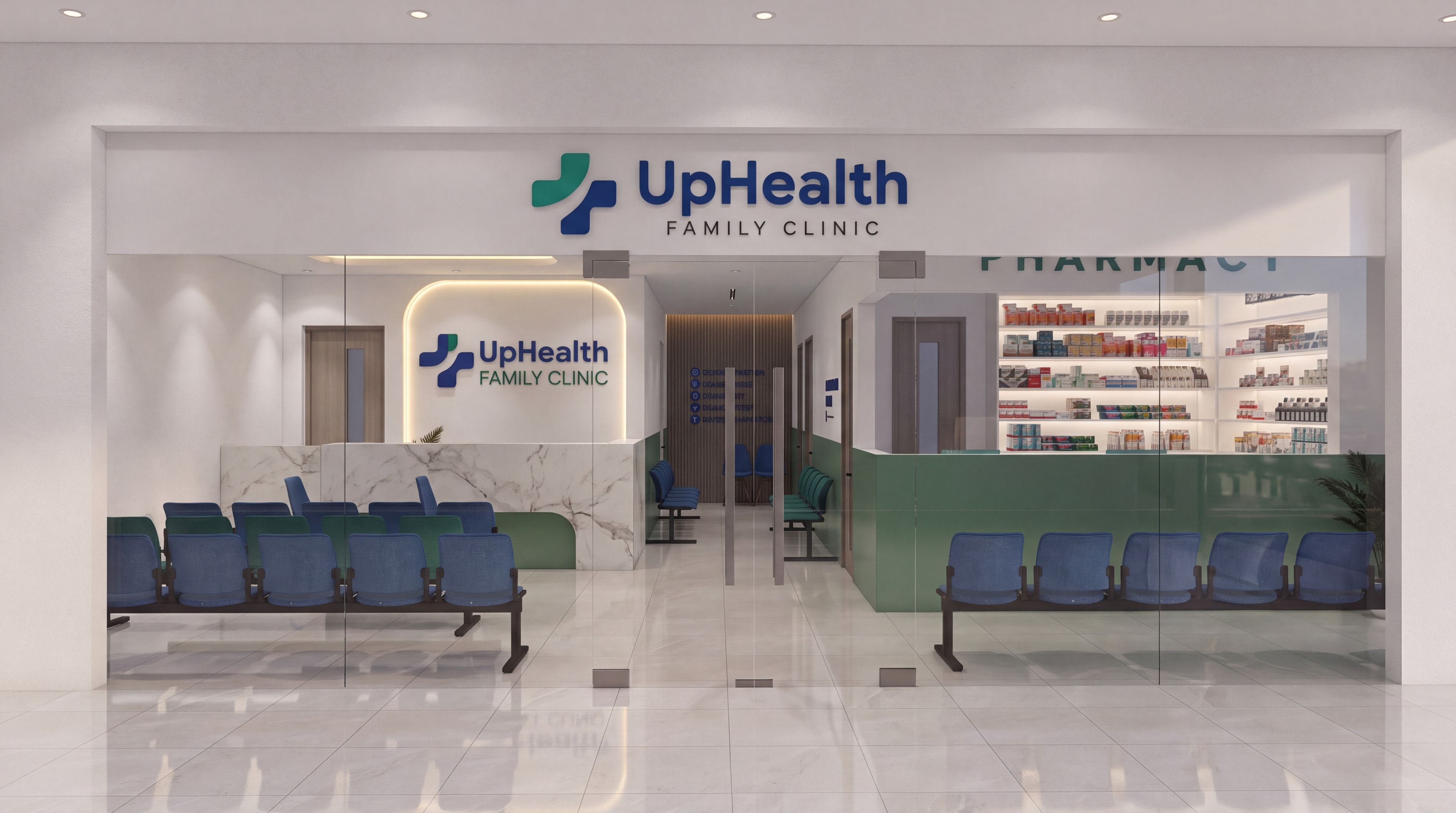 The UpHealth Physiotherapy and Rehabilitation clinic reception and waiting area